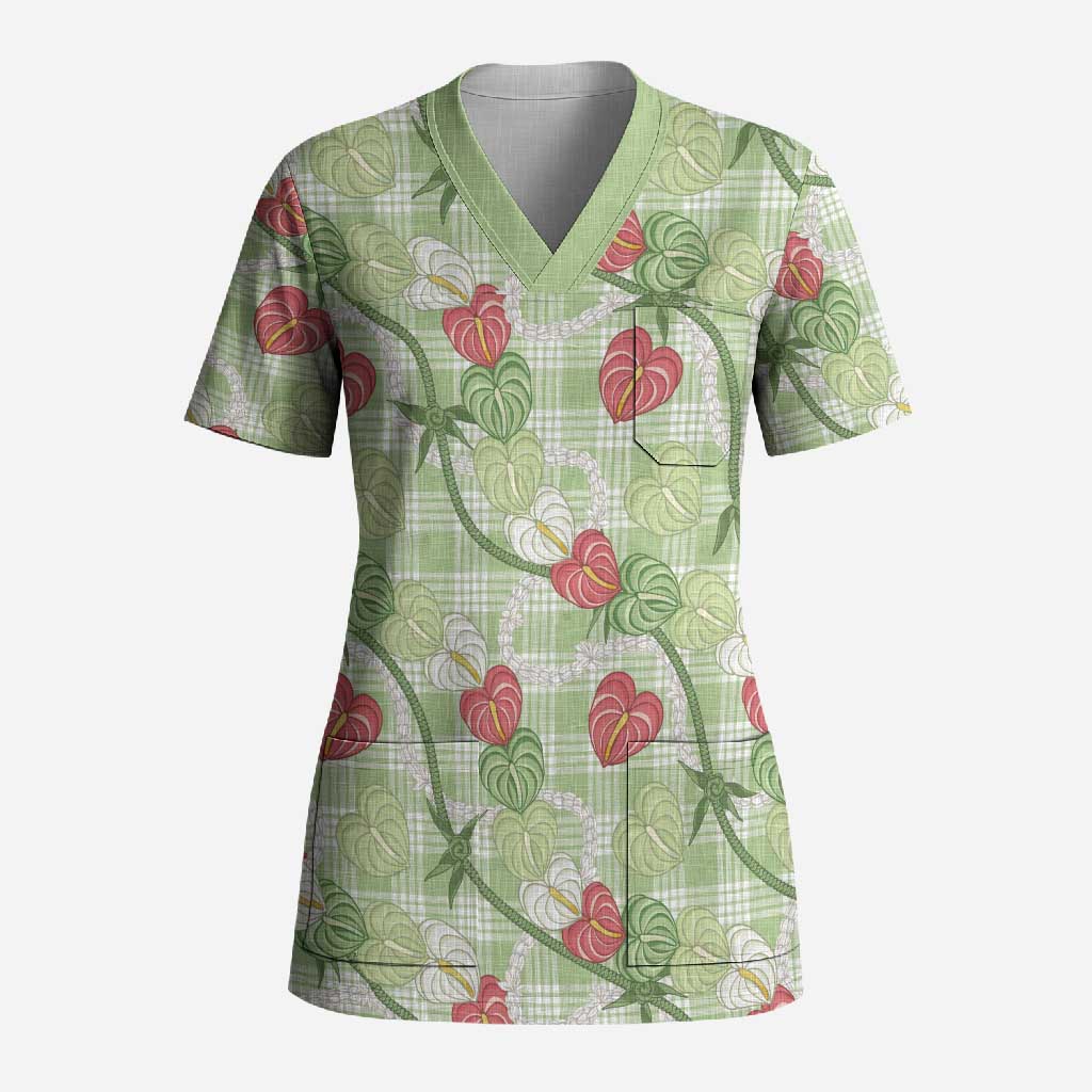 Anthurium Pikake Ti Leaf Palaka Scrub Top Green Version