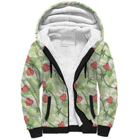 Anthurium Pikake Ti Leaf Palaka Sherpa Hoodie Green Version