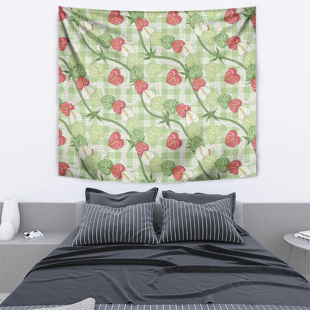 Anthurium Pikake Ti Leaf Palaka Tapestry Green Version