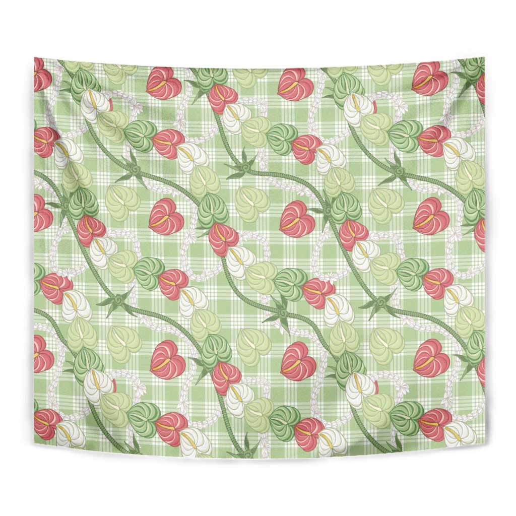 Anthurium Pikake Ti Leaf Palaka Tapestry Green Version