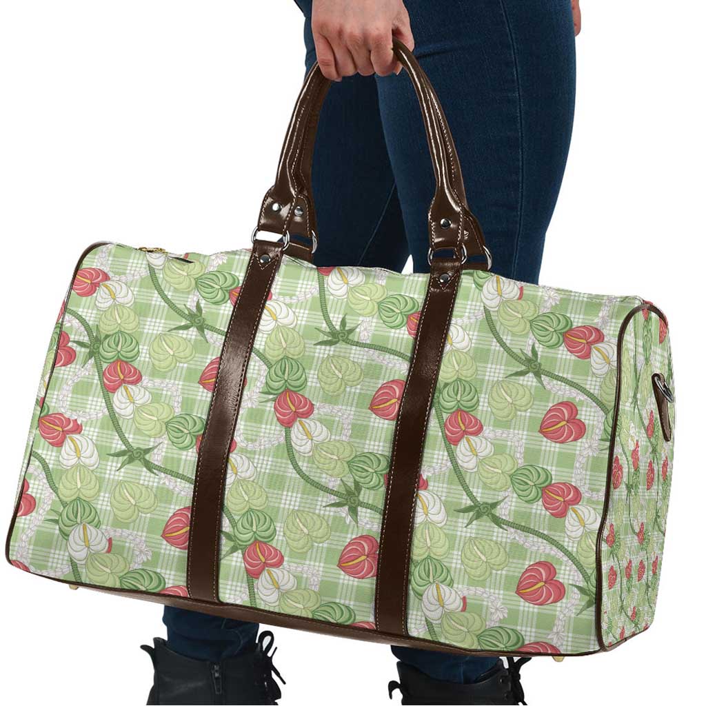 Anthurium Pikake Ti Leaf Palaka Travel Bag Green Version