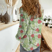 Anthurium Pikake Ti Leaf Palaka Women Casual Shirt Green Version