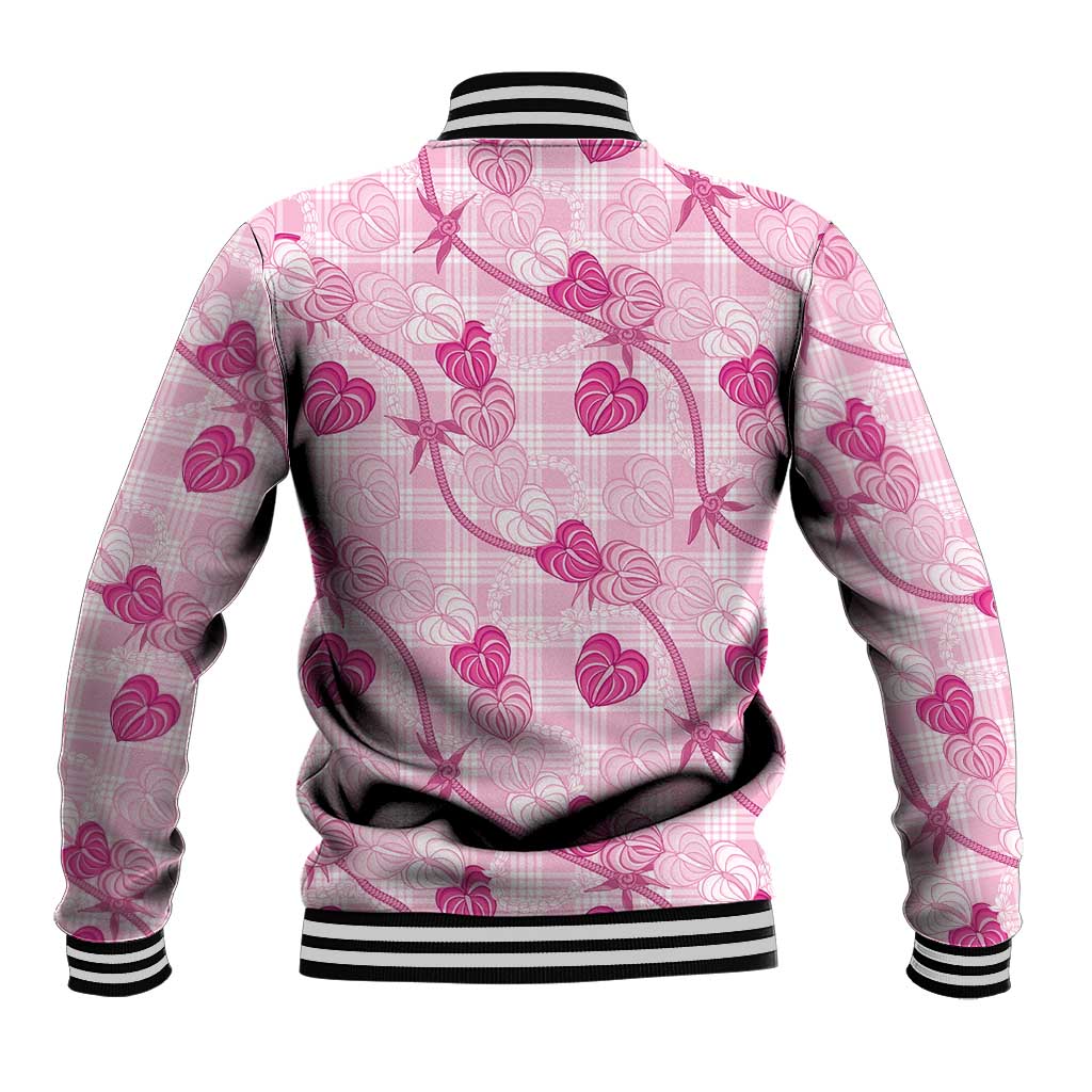 Anthurium Pikake Ti Leaf Palaka Baseball Jacket Pink Version