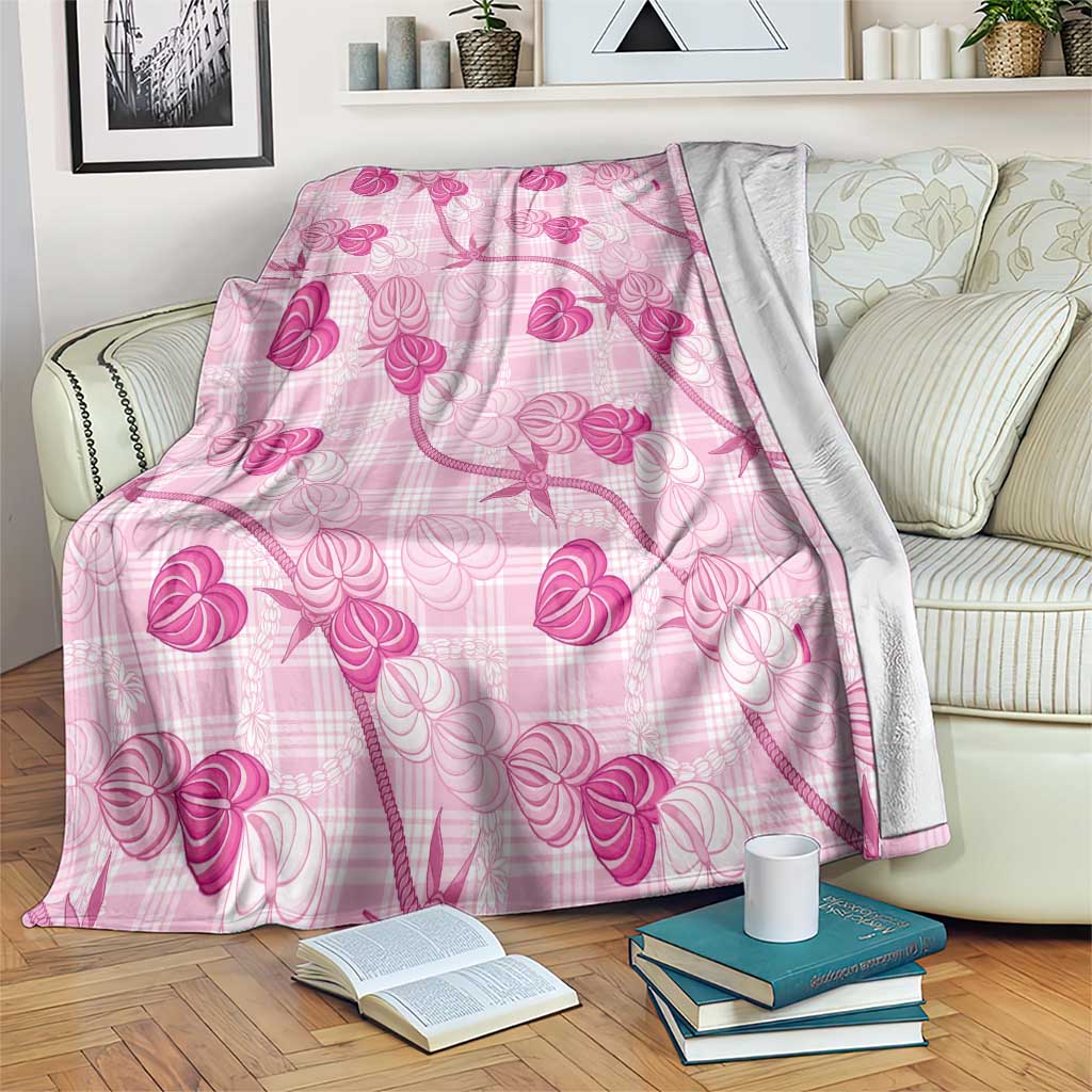 Anthurium Pikake Ti Leaf Palaka Blanket Pink Version