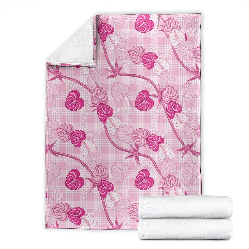 Anthurium Pikake Ti Leaf Palaka Blanket Pink Version