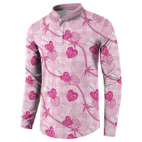 Anthurium Pikake Ti Leaf Palaka Button Sweatshirt Pink Version