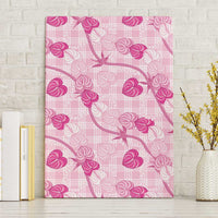 Anthurium Pikake Ti Leaf Palaka Canvas Wall Art Pink Version