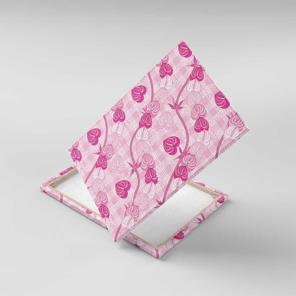 Anthurium Pikake Ti Leaf Palaka Canvas Wall Art Pink Version