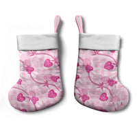 Anthurium Pikake Ti Leaf Palaka Christmas Stocking Pink Version LT01 - Polynesian Pride