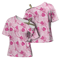 Anthurium Pikake Ti Leaf Palaka Cross Shoulder Shirt Pink Version