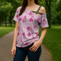 Anthurium Pikake Ti Leaf Palaka Cross Shoulder Shirt Pink Version