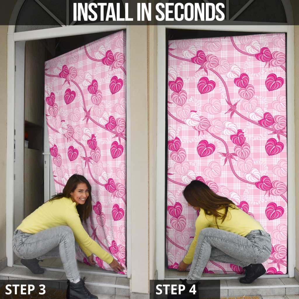 Anthurium Pikake Ti Leaf Palaka Door Cover Pink Version