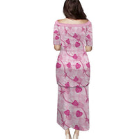 Anthurium Pikake Ti Leaf Palaka Family Matching Puletasi and Hawaiian Shirt Pink Version
