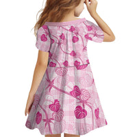 Anthurium Pikake Ti Leaf Palaka Family Matching Tank Maxi Dress and Hawaiian Shirt Pink Version