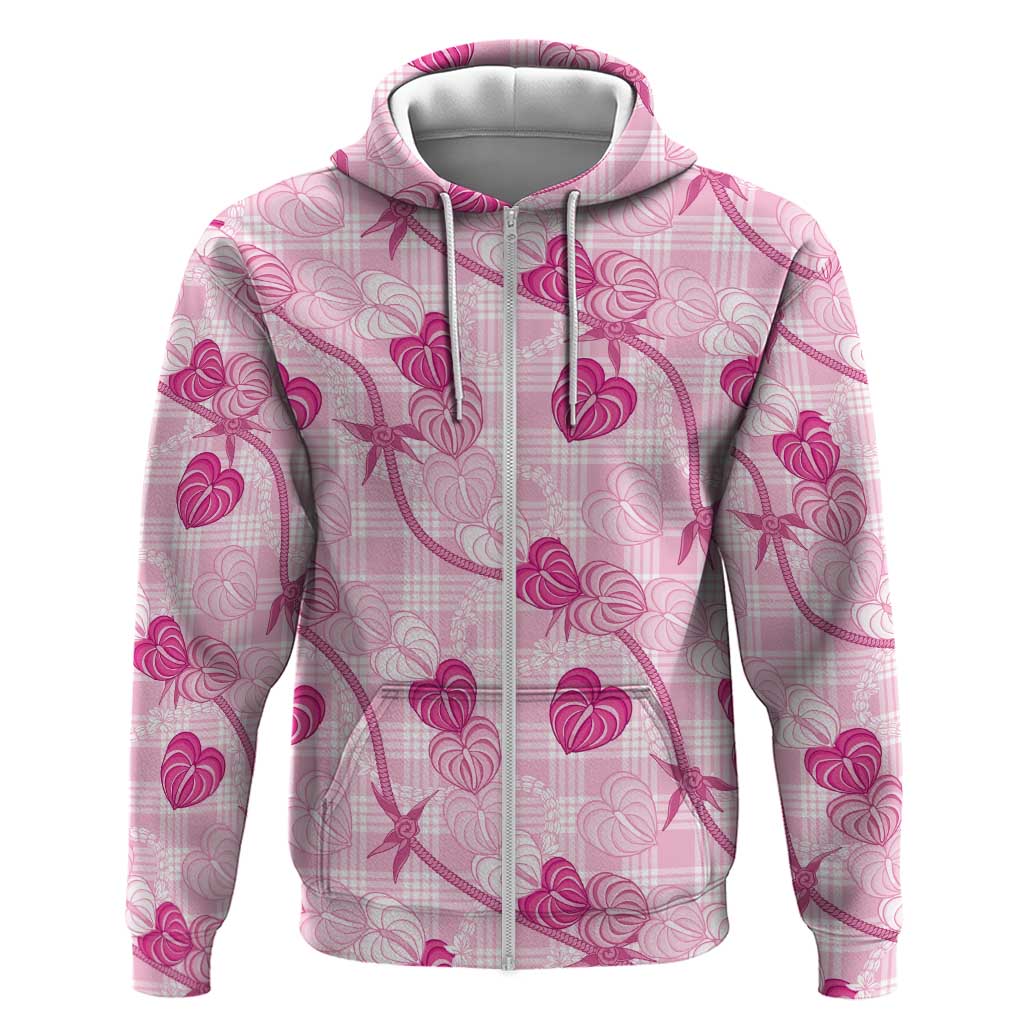 Anthurium Pikake Ti Leaf Palaka Hoodie Pink Version