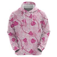 Anthurium Pikake Ti Leaf Palaka Hoodie Pink Version