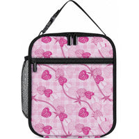 Anthurium Pikake Ti Leaf Palaka Lunch Bag Pink Version LT01 10.2 × 8.3 × 4.3 inch Pink - Polynesian Pride