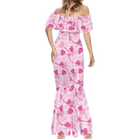 Anthurium Pikake Ti Leaf Palaka Mermaid Dress Pink Version