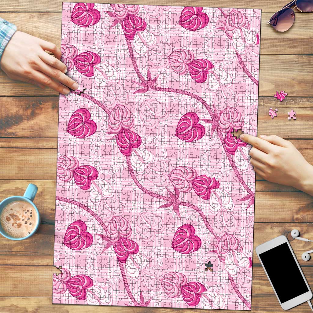 Anthurium Pikake Ti Leaf Palaka Puzzle Pink Version