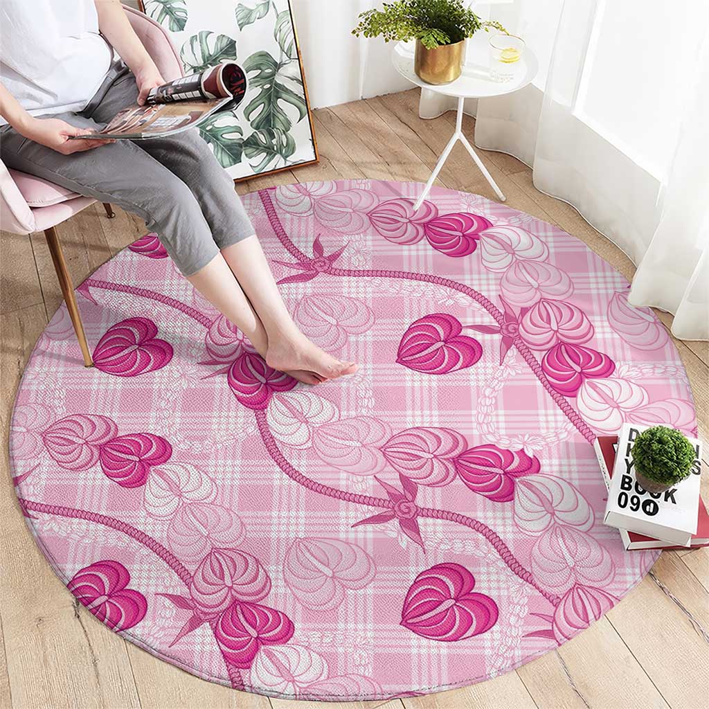 Anthurium Pikake Ti Leaf Palaka Round Carpet Pink Version