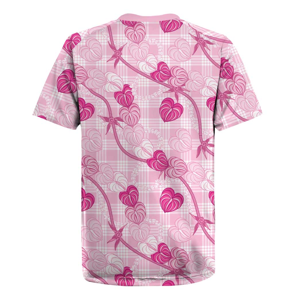Anthurium Pikake Ti Leaf Palaka Rugby Jersey Pink Version