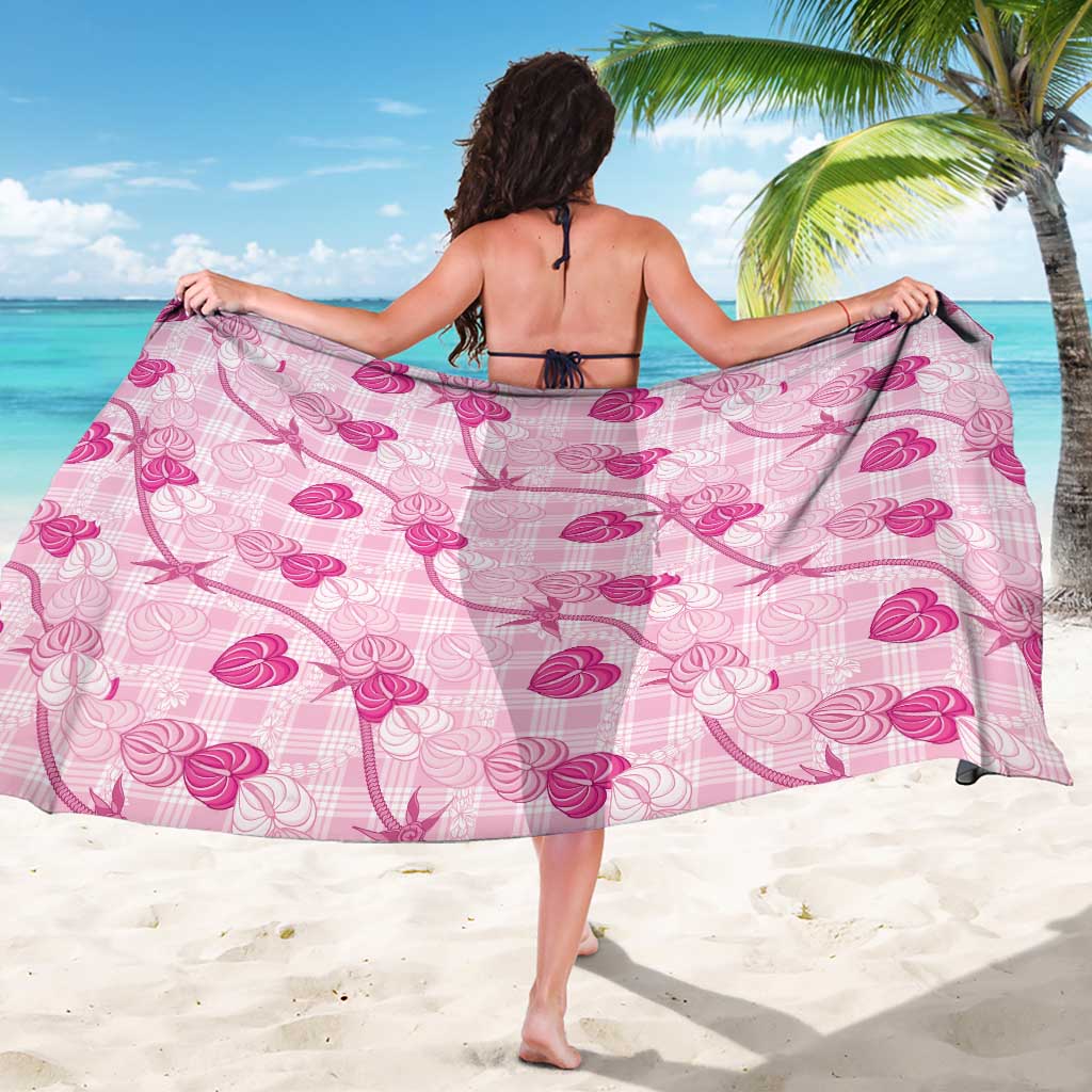 Anthurium Pikake Ti Leaf Palaka Sarong Pink Version