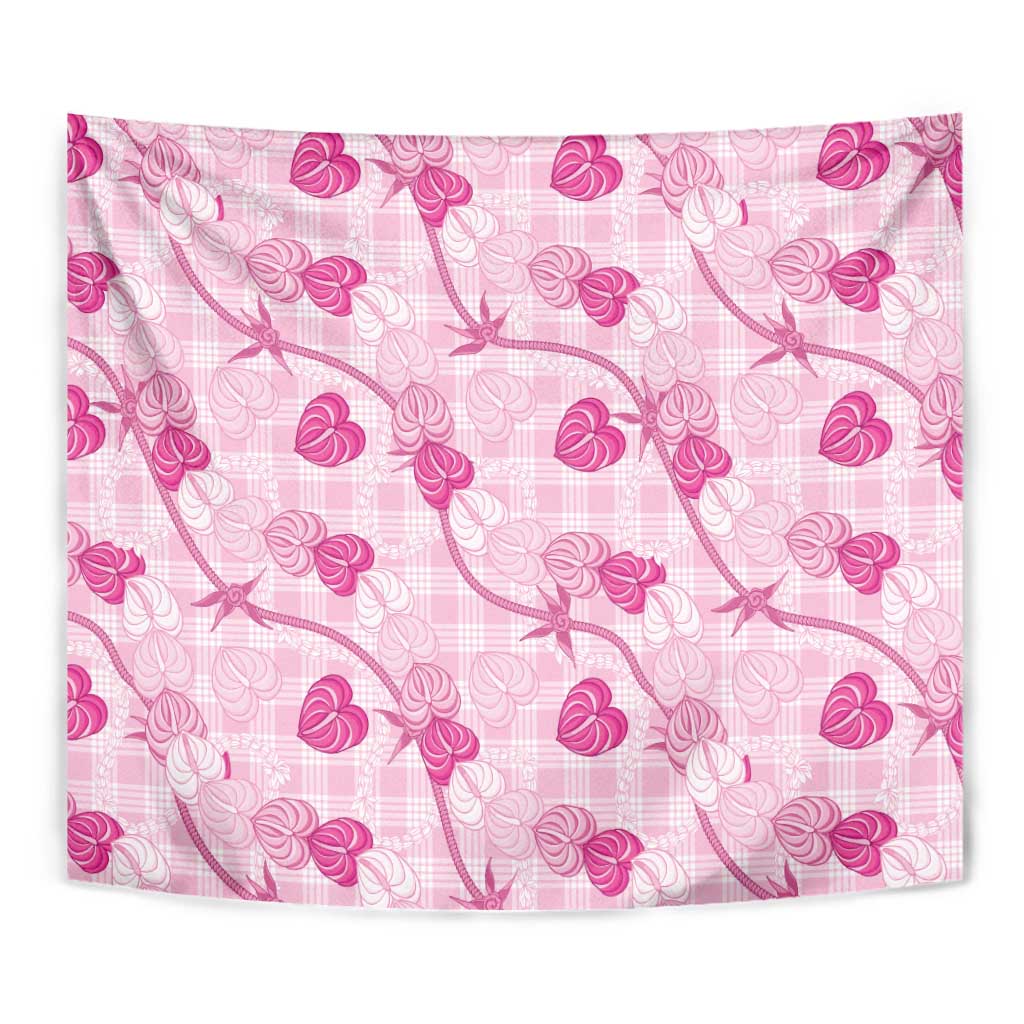 Anthurium Pikake Ti Leaf Palaka Tapestry Pink Version