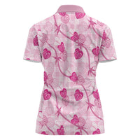 Anthurium Pikake Ti Leaf Palaka Women Polo Shirt Pink Version