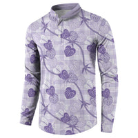Anthurium Pikake Ti Leaf Palaka Button Sweatshirt Purple Version