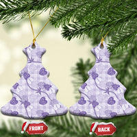 Anthurium Pikake Ti Leaf Palaka Ceramic Ornament Purple Version LT01 Christmas Tree Purple - Polynesian Pride