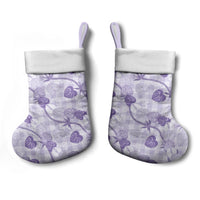 Anthurium Pikake Ti Leaf Palaka Christmas Stocking Purple Version LT01 - Polynesian Pride