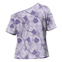 Anthurium Pikake Ti Leaf Palaka Cross Shoulder Shirt Purple Version