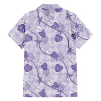 Anthurium Pikake Ti Leaf Palaka Family Matching Summer Maxi Dress and Hawaiian Shirt Purple Version