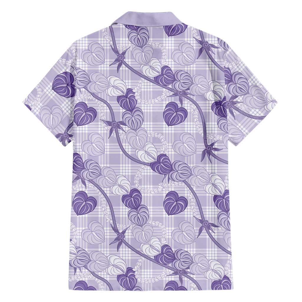 Anthurium Pikake Ti Leaf Palaka Family Matching Tank Maxi Dress and Hawaiian Shirt Purple Version