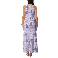 Anthurium Pikake Ti Leaf Palaka Family Matching Tank Maxi Dress and Hawaiian Shirt Purple Version