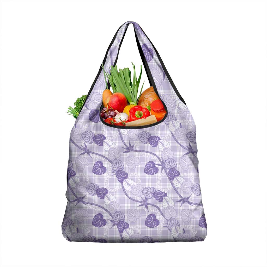 Anthurium Pikake Ti Leaf Palaka Grocery Bag Purple Version