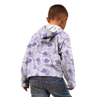 Anthurium Pikake Ti Leaf Palaka Kid Hoodie Purple Version