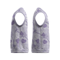 Anthurium Pikake Ti Leaf Palaka Christmas Knitted V-Neck Vest Purple Version LT01 - Polynesian Pride