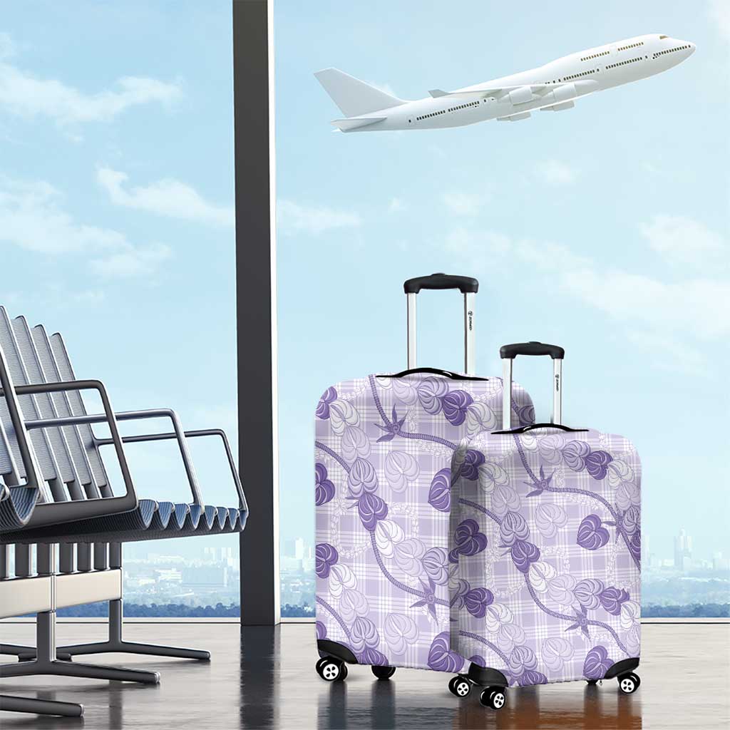 Anthurium Pikake Ti Leaf Palaka Luggage Cover Purple Version