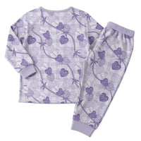 Anthurium Pikake Ti Leaf Palaka Christmas Pajama Set Purple Version LT01 - Polynesian Pride