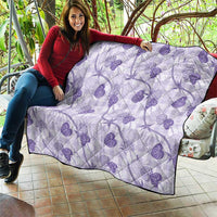 Anthurium Pikake Ti Leaf Palaka Quilt Purple Version
