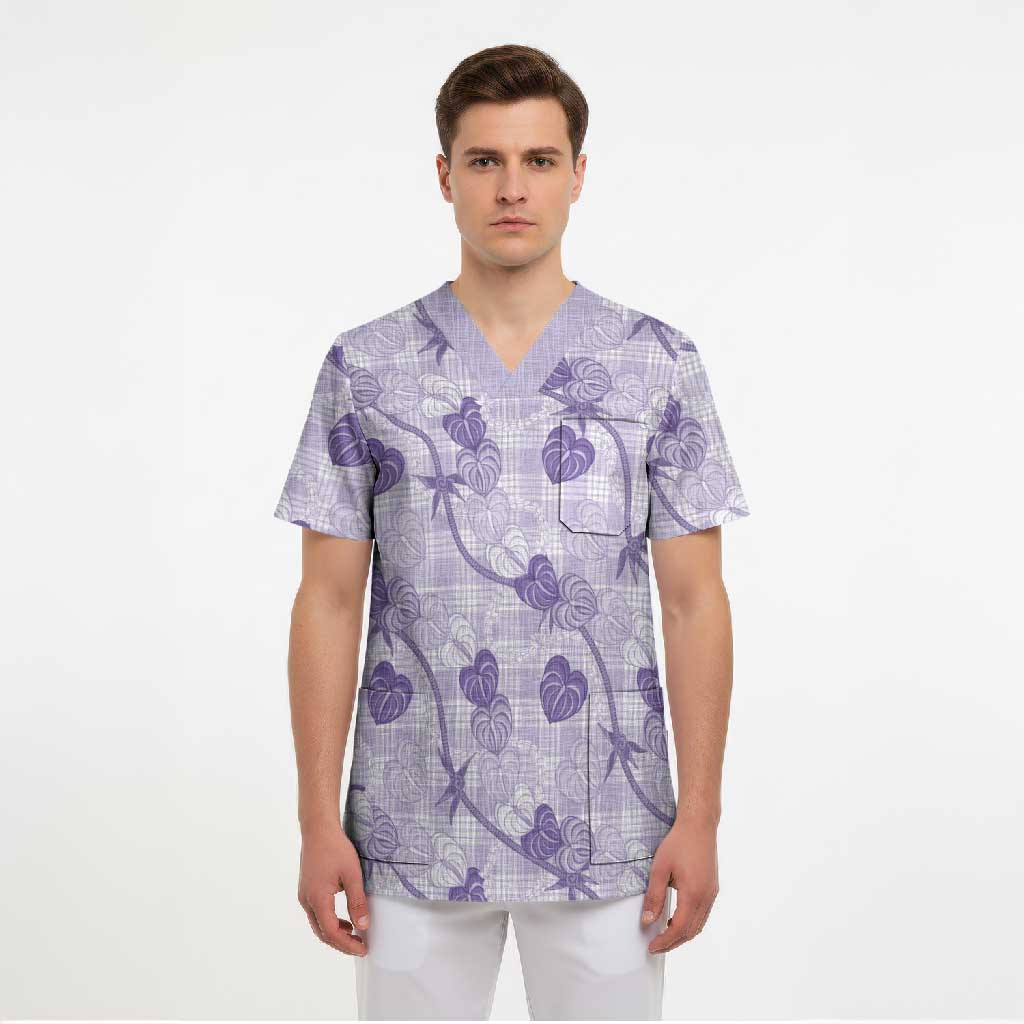 Anthurium Pikake Ti Leaf Palaka Scrub Top Purple Version