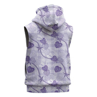 Anthurium Pikake Ti Leaf Palaka Sleeveless Hoodie Purple Version
