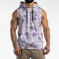 Anthurium Pikake Ti Leaf Palaka Sleeveless Hoodie Purple Version