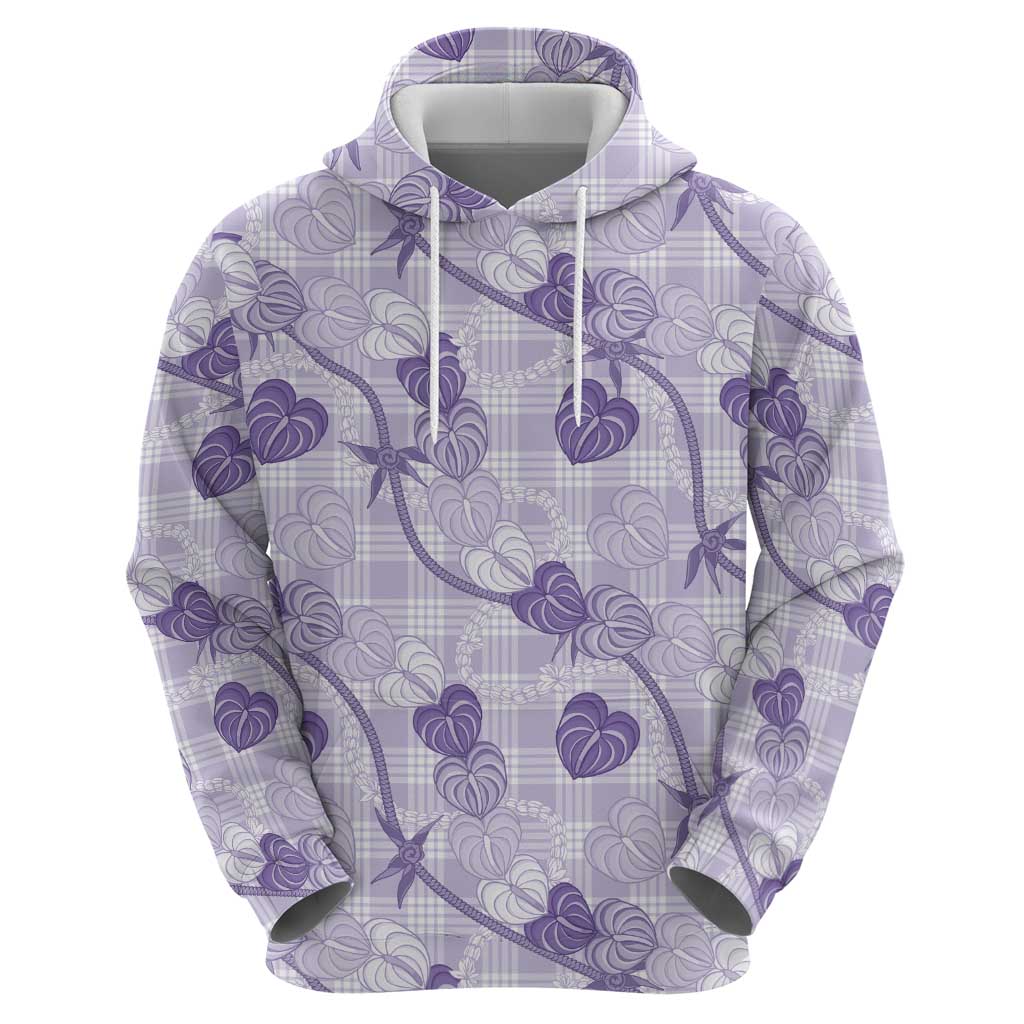Anthurium Pikake Ti Leaf Palaka Zip Hoodie Purple Version