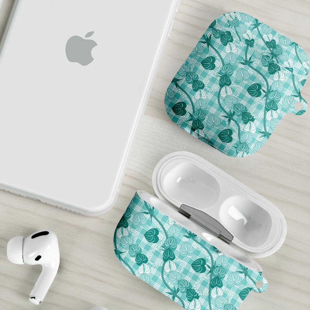 Anthurium Pikake Ti Leaf Palaka AirPods Case Turquoise Version
