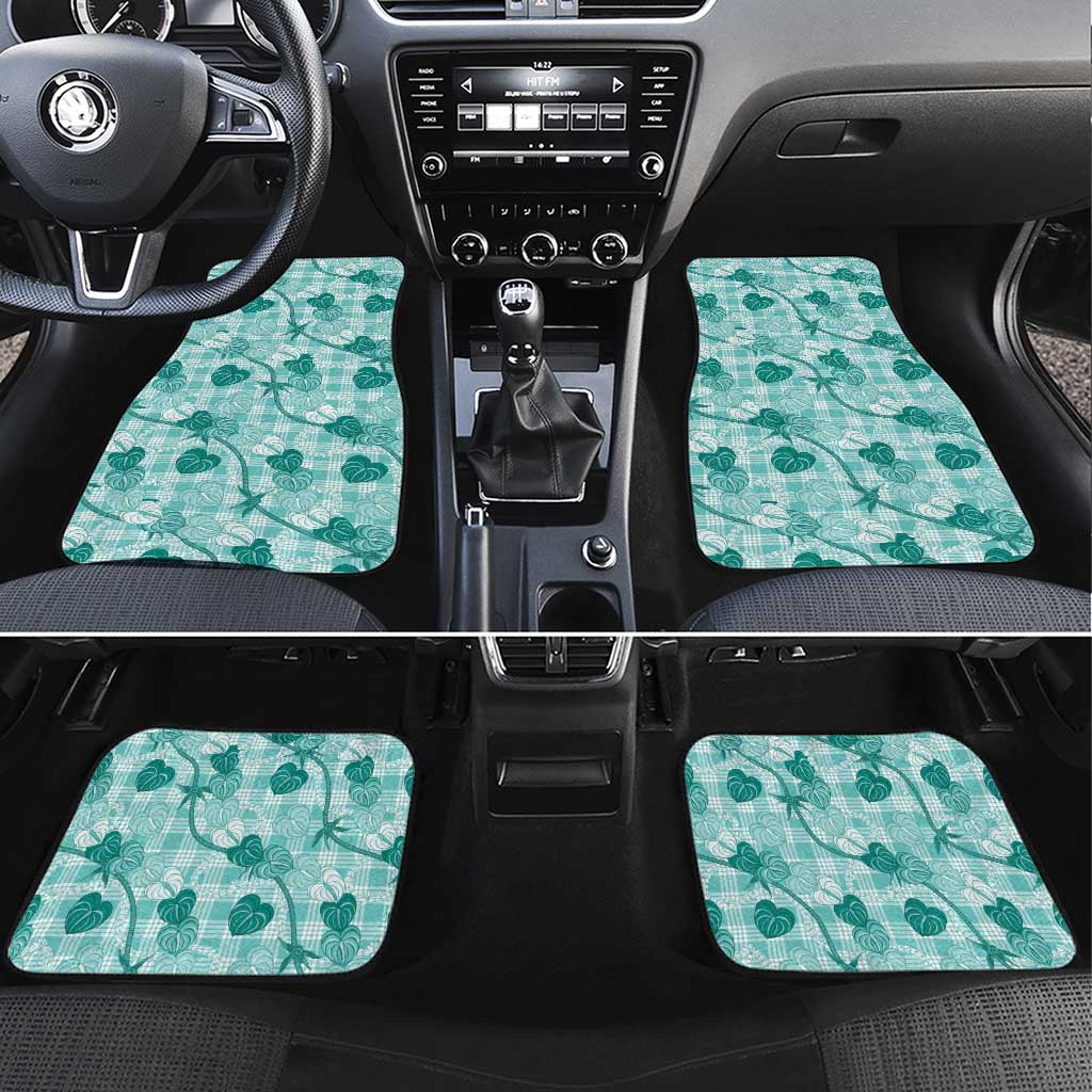 Anthurium Pikake Ti Leaf Palaka Car Mats Turquoise Version