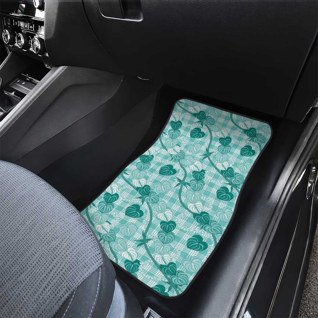 Anthurium Pikake Ti Leaf Palaka Car Mats Turquoise Version