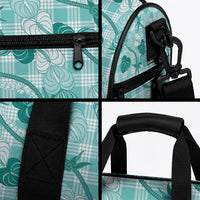 Anthurium Pikake Ti Leaf Palaka Duffle Bag Turquoise Version LT01 - Polynesian Pride
