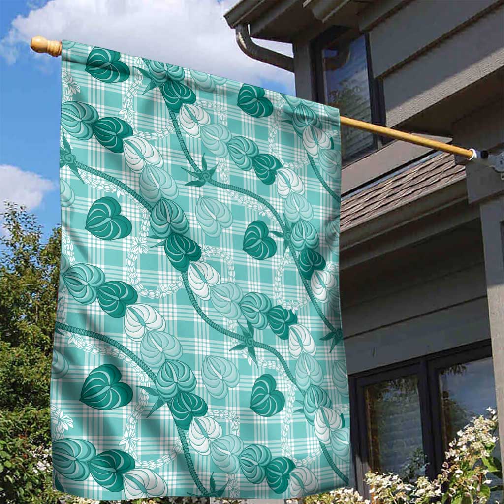 Anthurium Pikake Ti Leaf Palaka Garden Flag Turquoise Version